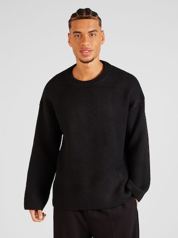 WEEKDAY Sweter 'Teo' w kolorze czarny: przód