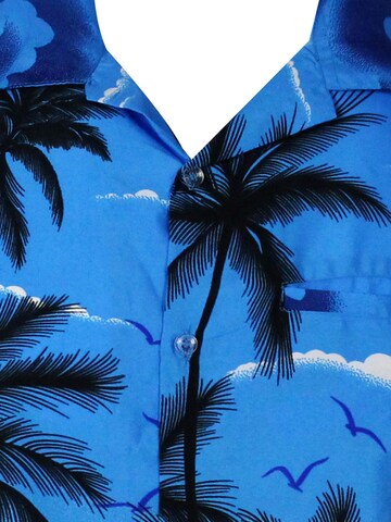 King Kameha Shirt 'Beach' in Blau