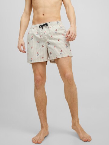 Shorts de bain 'Crete' JACK & JONES en blanc : devant