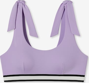 SCHIESSER Bralette Bikini Top ' Aqua Californian Dream ' in Purple: front