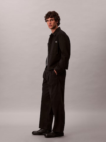 Calvin Klein Loosefit Παντελόνι πλισέ σε μαύρο