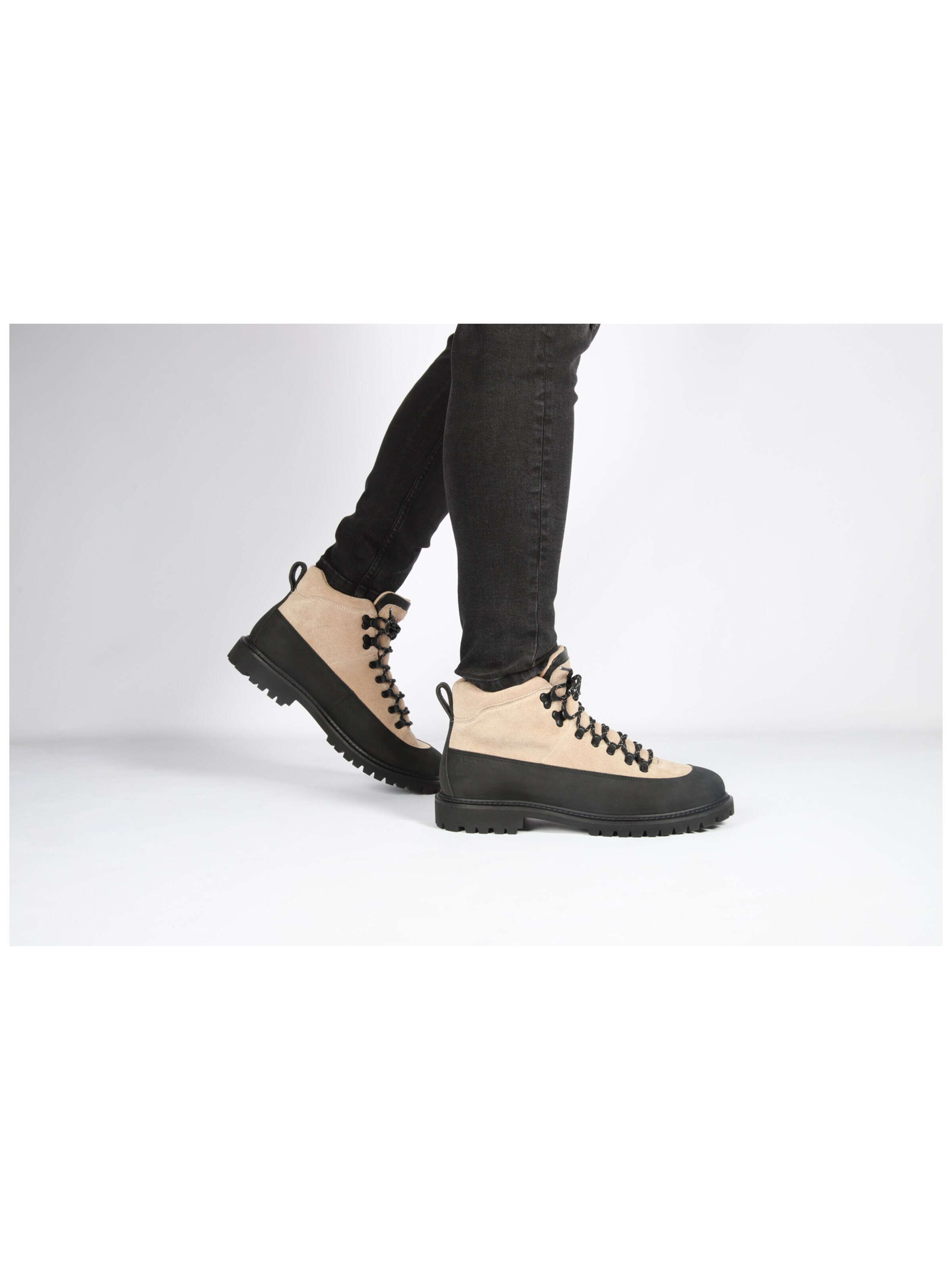 BLACKSTONE Boots med snörning 'Rock Bear CG104' i beige