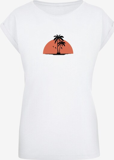 Merchcode T-shirt 'Summer - Beach' en orange foncé / noir / blanc, Vue avec produit