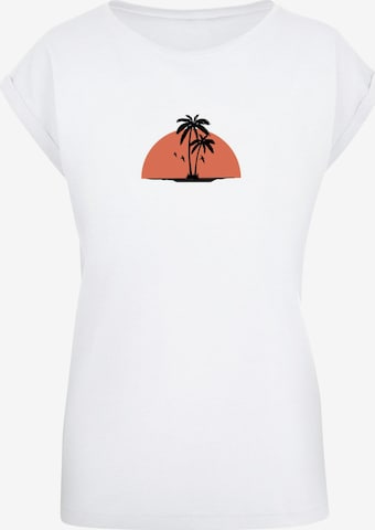 Merchcode Shirt 'Summer - Beach' in White: front