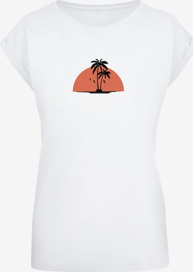 Merchcode T-shirt 'Summer - Beach' en orange foncé / noir / blanc, Vue avec produit