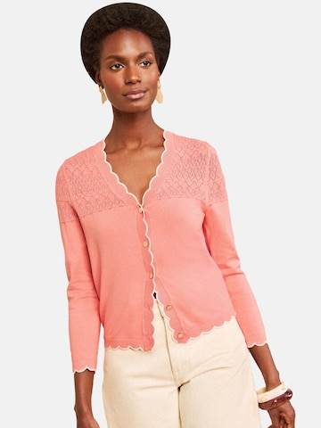 love & roses Knit Cardigan in Pink: front