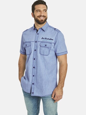 Jan Vanderstorm Comfort fit Button Up Shirt 'Lorensius' in Blue: front