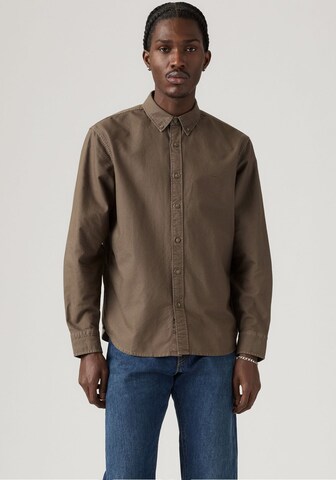 LEVI'S ® Regular fit Button Up Shirt 'Authentic' in Brown: front