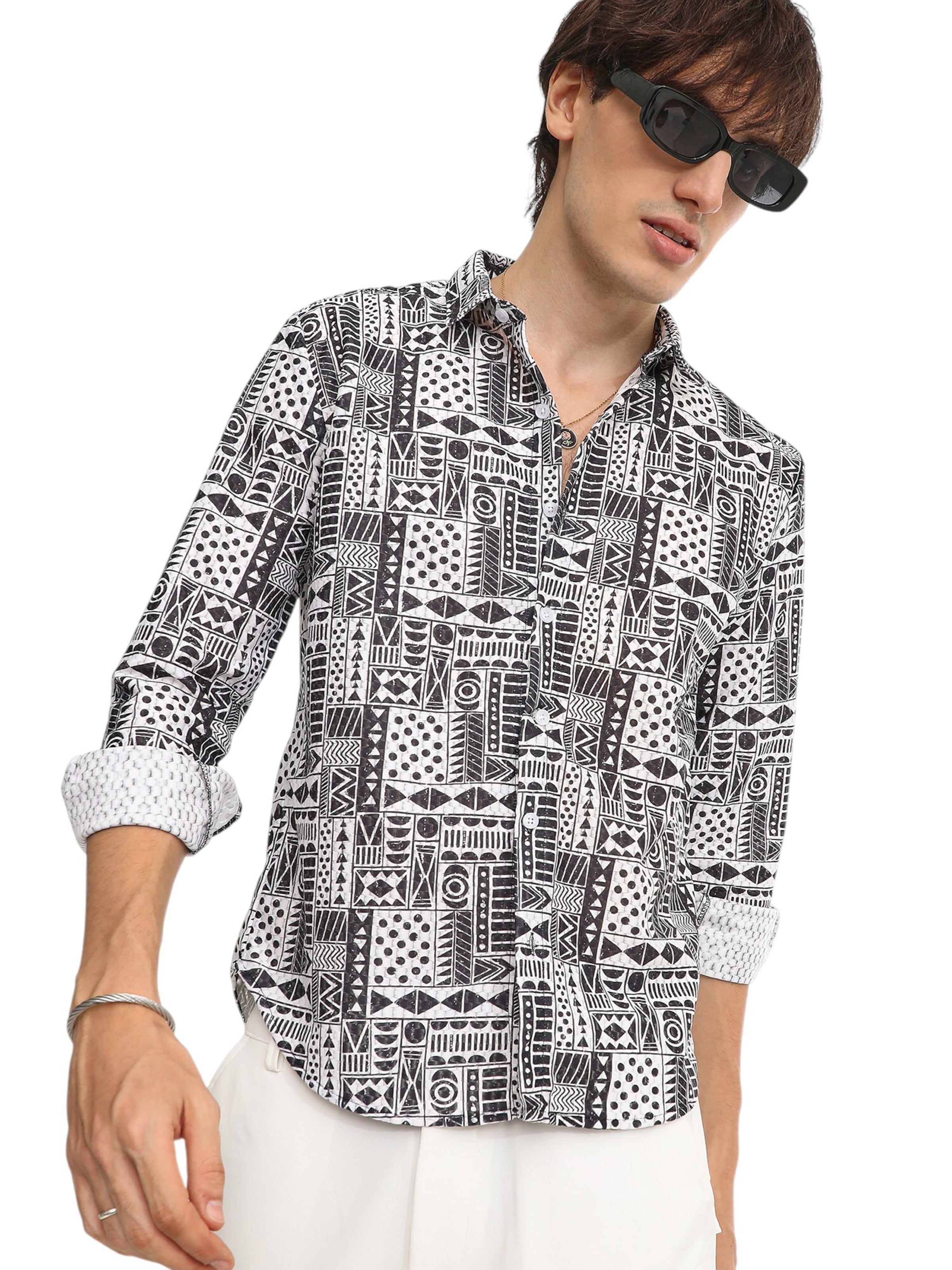 Campus Sutra Regular fit Overhemd in Zwart