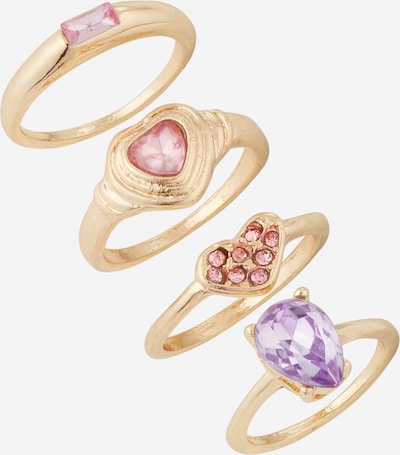 PIECES Ring 'AVIA' in gold / lila / rosa, Produktansicht