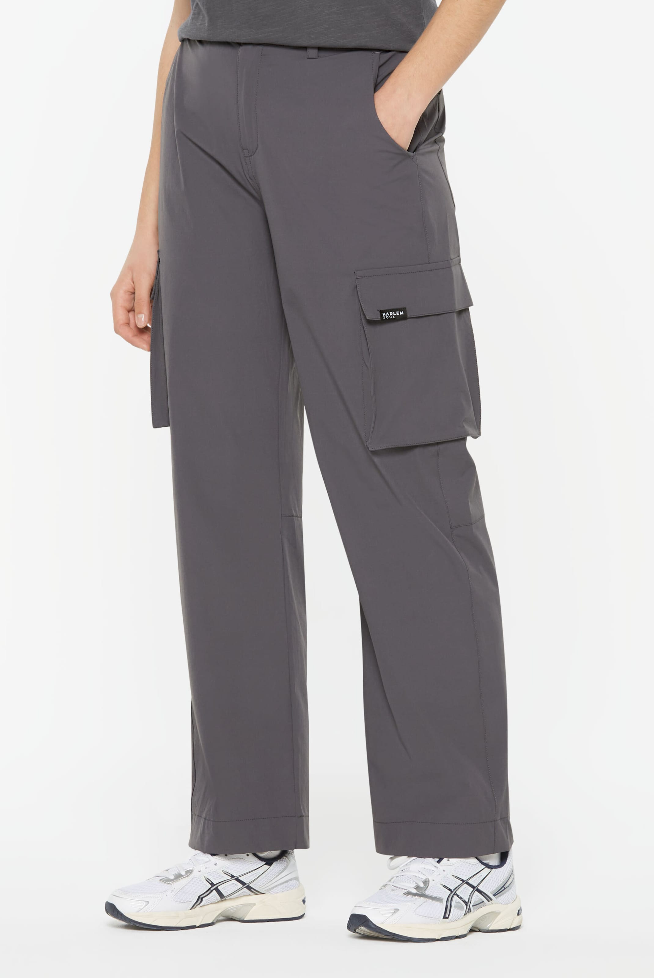 Harlem Soul Regular Cargo Pants in Grey: front