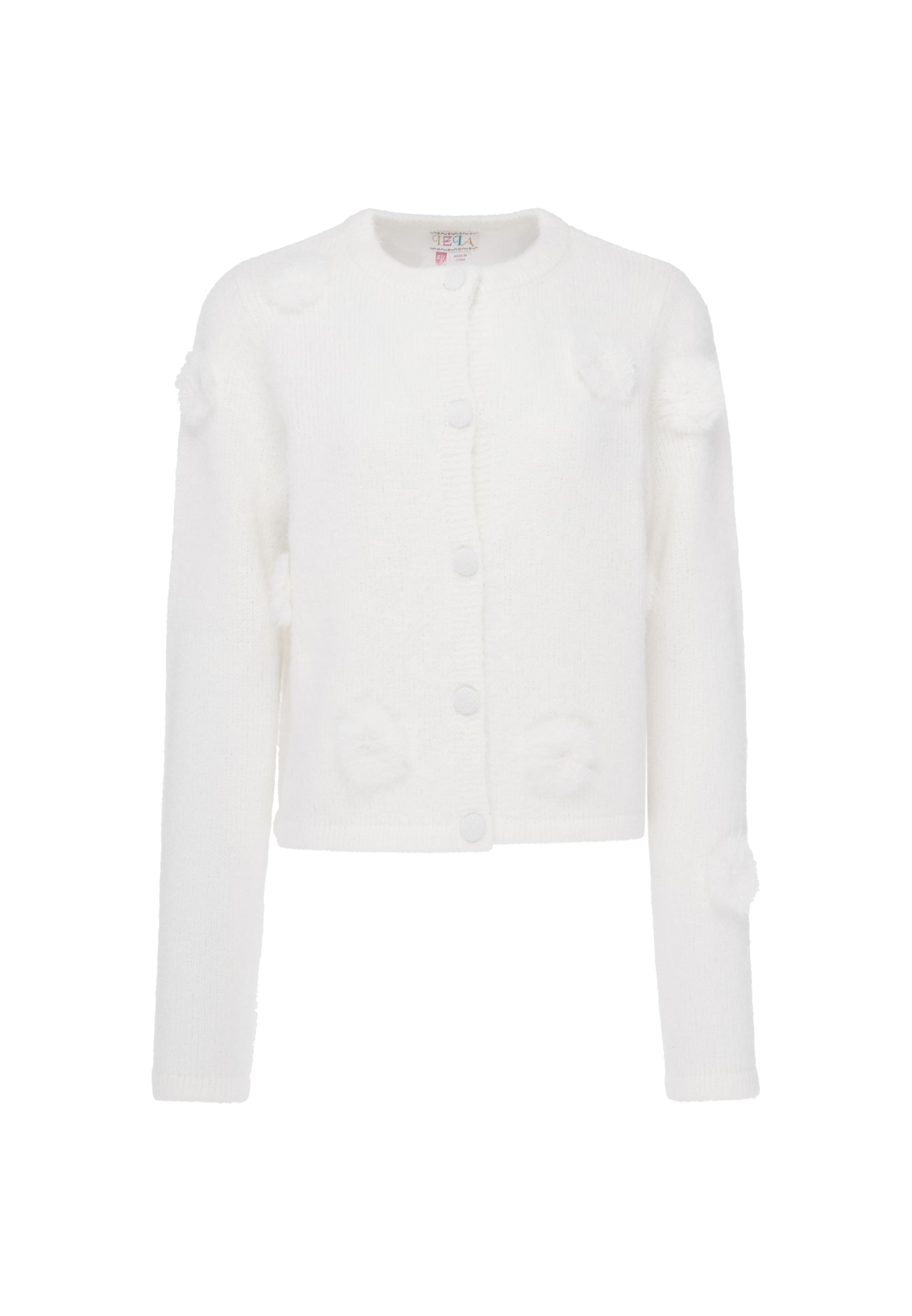 IZIA Knit Cardigan in White: front