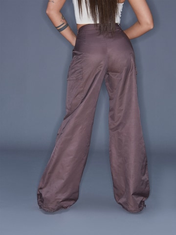 ABOUT YOU x Antonia Wide leg Cargo Pants 'Sina' in Brown