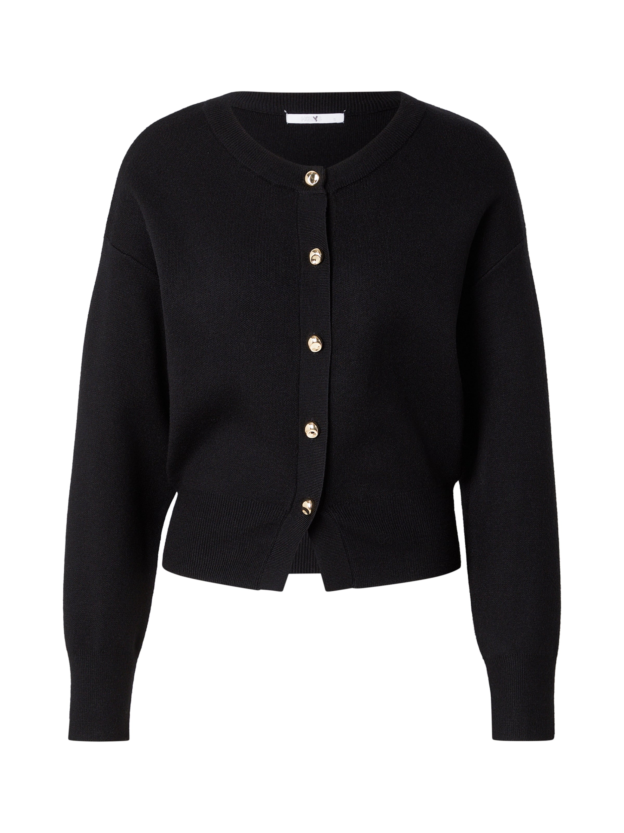 Geacă tricotată 'Bl44air' de la Hailys pe negru: față