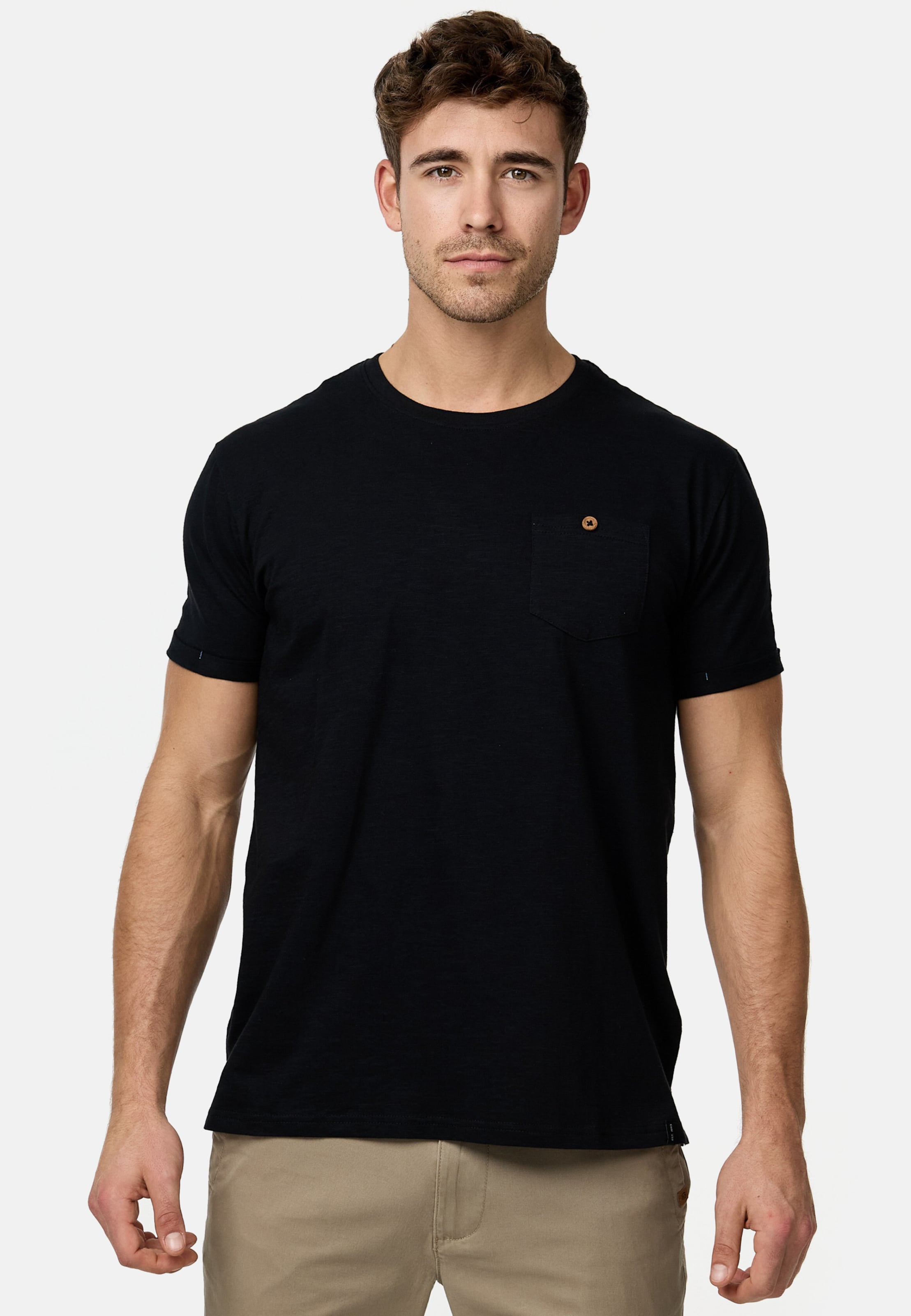 Indicode Herren T-Shirt INHelmuth – Rundhals, Mit Brusttasche, Regular Fit, Allrounder