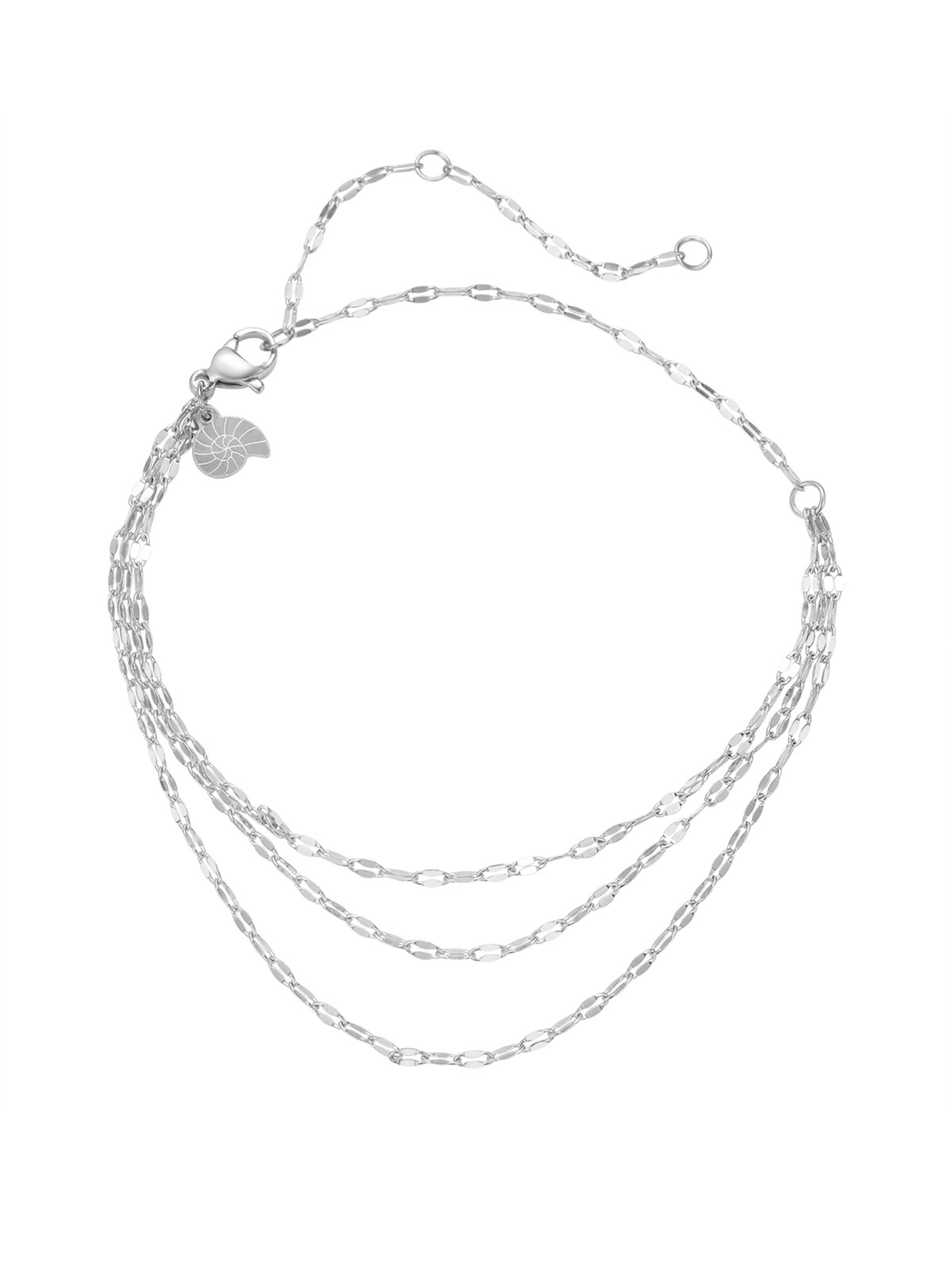 Gioiello per i piedi 'Rolo Trio' di Hey Happiness in argento: frontale