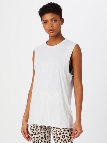 Hey Honey Sports Top in White: front