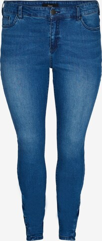 Zizzi Skinny Fit Дънки 'Amy' в синьо: отпред