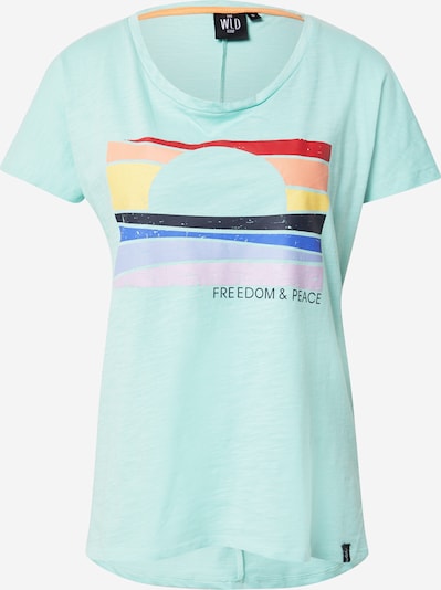 WLD T-shirt 'Friendship & Peace' en aqua / mélange de couleurs / noir, Vue avec produit