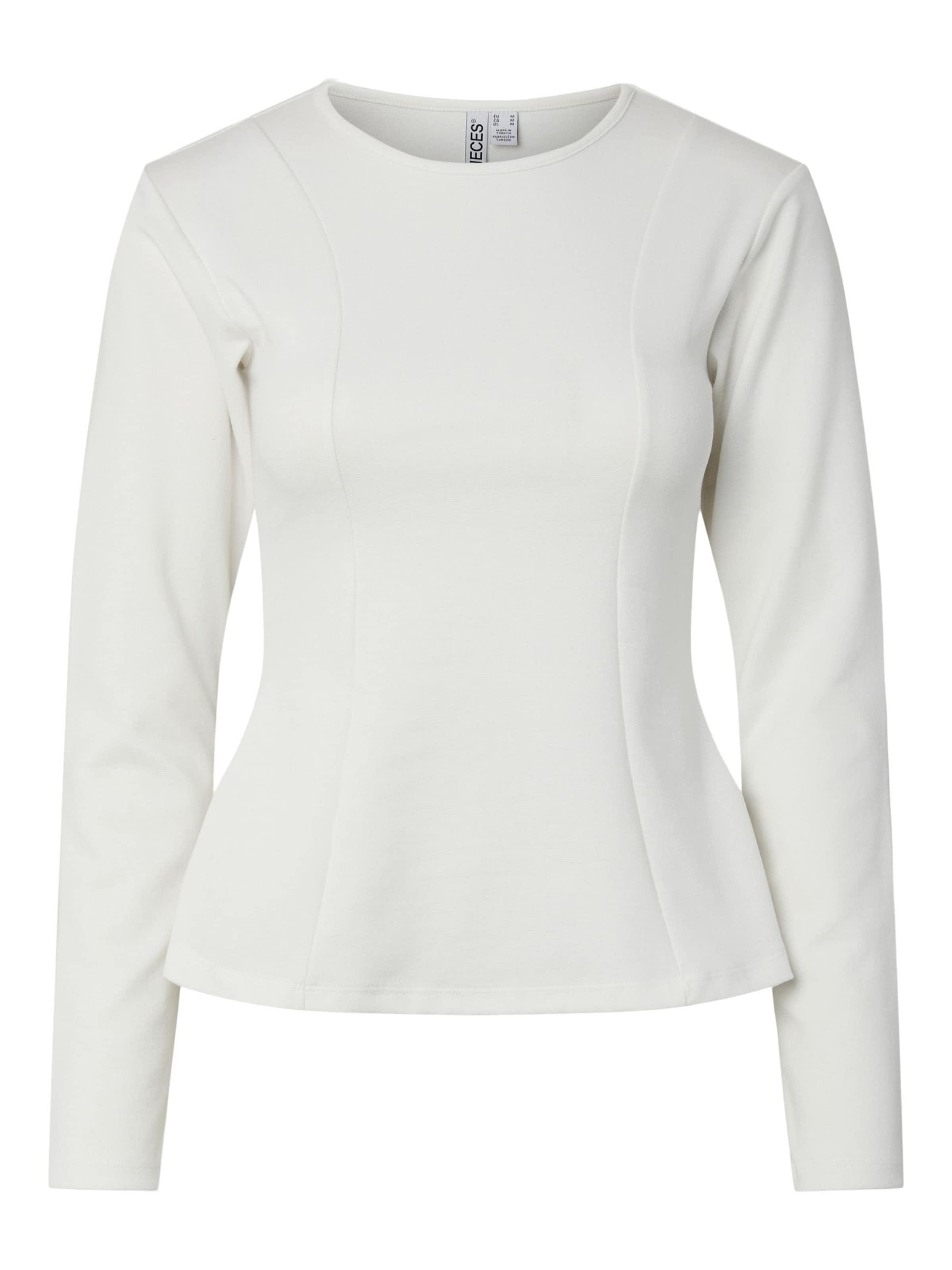 PIECES Shirts 'PCLUCCI PEPLUM' i hvid: forside