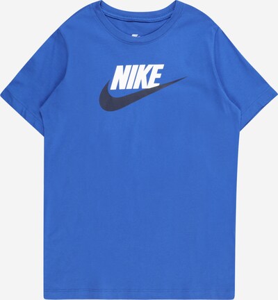 Marškinėliai iš Nike Sportswear, spalva – tamsiai mėlyna / sodri mėlyna („karališka“) / balta, Prekių apžvalga