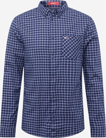 Tommy Jeans Button Up Shirt in Blue: front