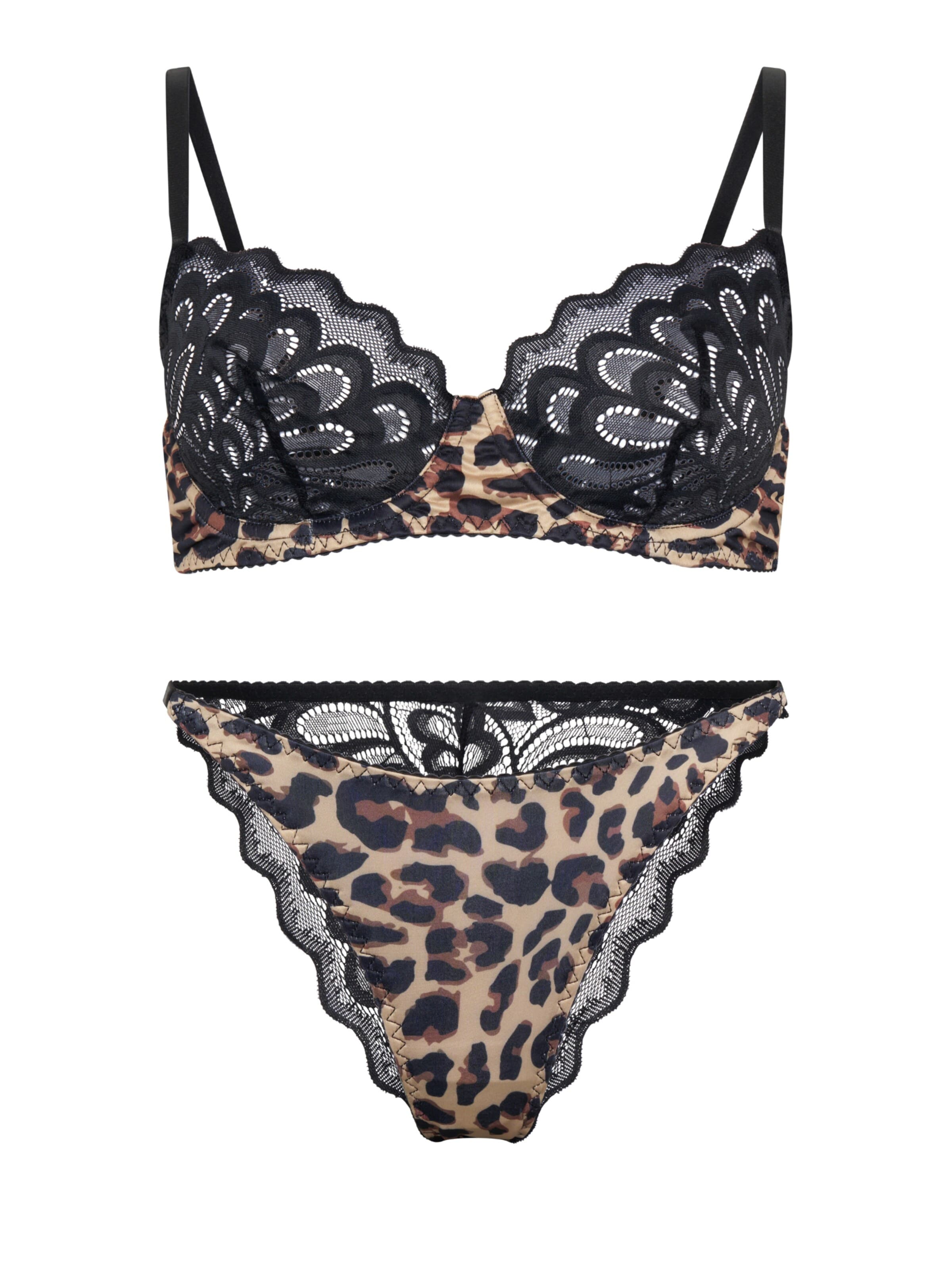 Orchibelle Balconette Underwear Sets 'Catalina' in Black: front