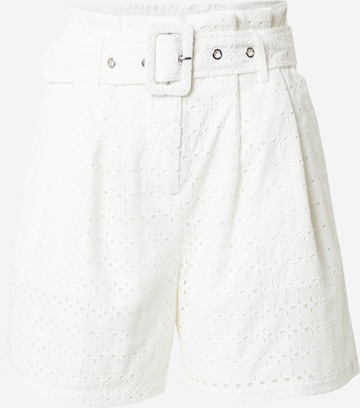 VILA Regular Trousers 'VIPOOSH' in White: front