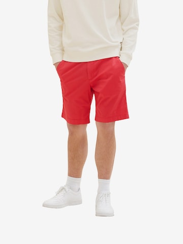 TOM TAILOR Normální Chino kalhoty – červená: přední strana