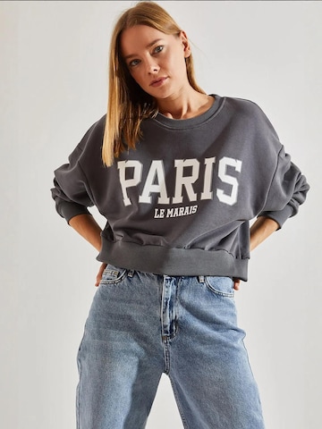 Felpa di Bianco Lucci in grigio: frontale