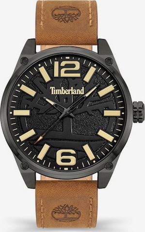 Montre à affichage analogique 'Montrehomme Timberland Ripley-Z TDWGA9000703, cadran noir et bracelet en cuir marron (46 mm).' TIMBERLAND en marron : devant