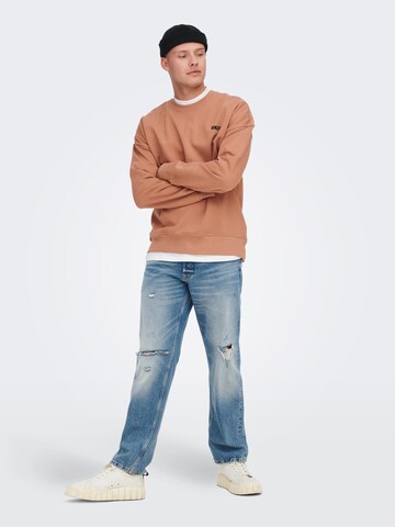 Only & Sons Sweatshirt 'Toby' in Braun