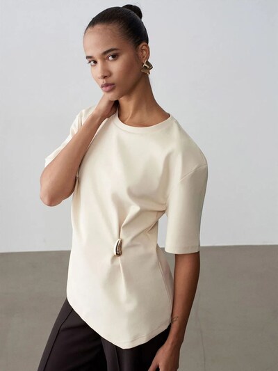 Dilvin T-shirt 'T-Shirts' en S en crème, Vue avec produit