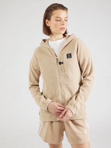 Giacca di felpa sportiva 'MALUNG PILE' di Haglöfs in beige: frontale