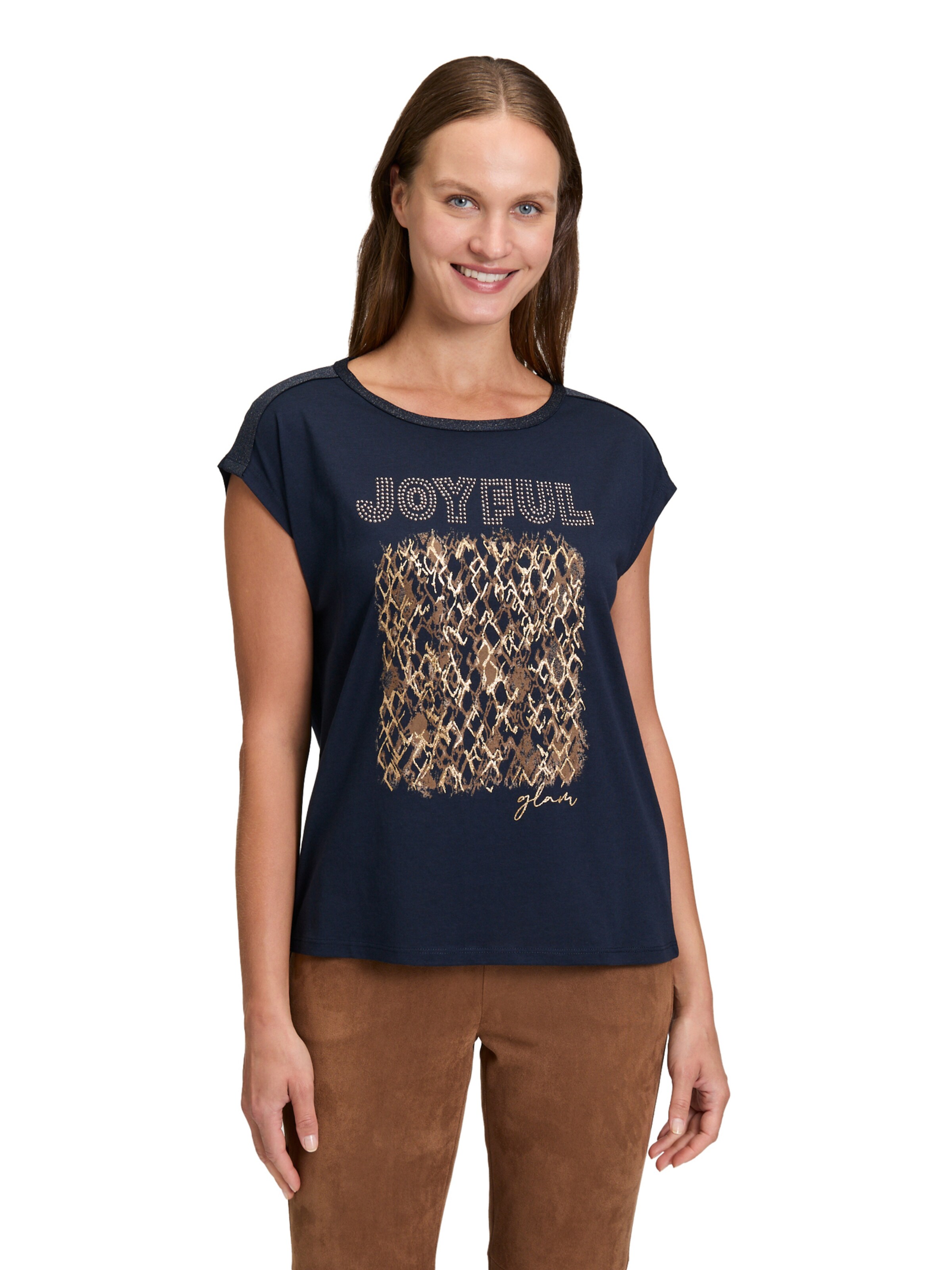 Betty Barclay Blusenshirt mit U-Boot-Ausschnitt in Blau: Vorderseite