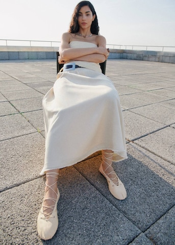 MANGO Ballet Flats with Strap 'ALFIN' in White: front
