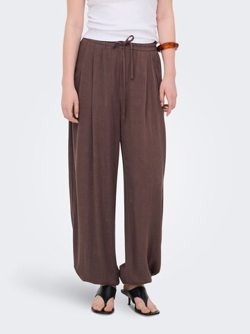 ONLY Wide leg Broek 'ONLSiesta' in Bruin: voorkant
