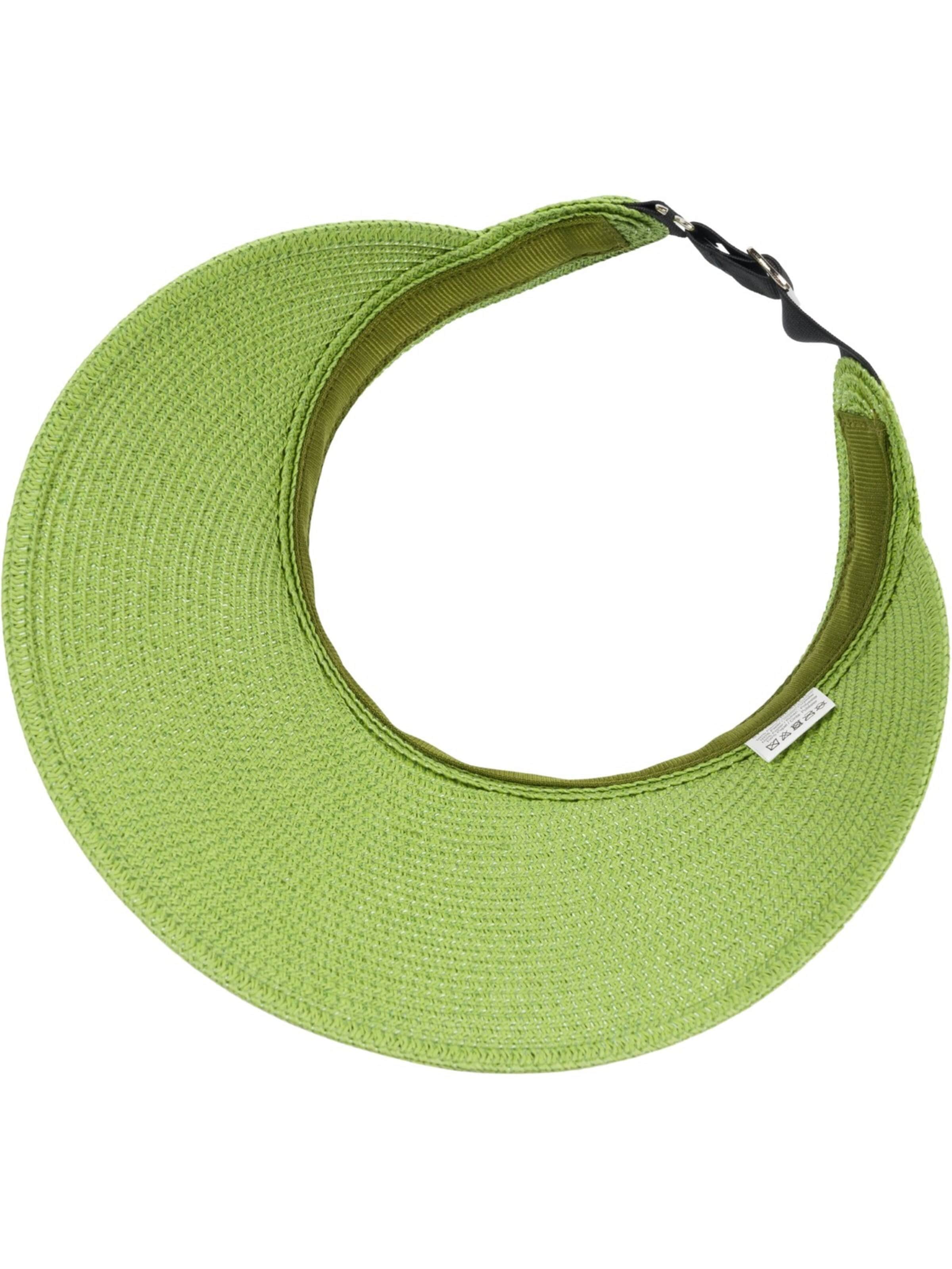 styleBREAKER Cap 'Papierstroh Visor Cap Einfarbig' in Green