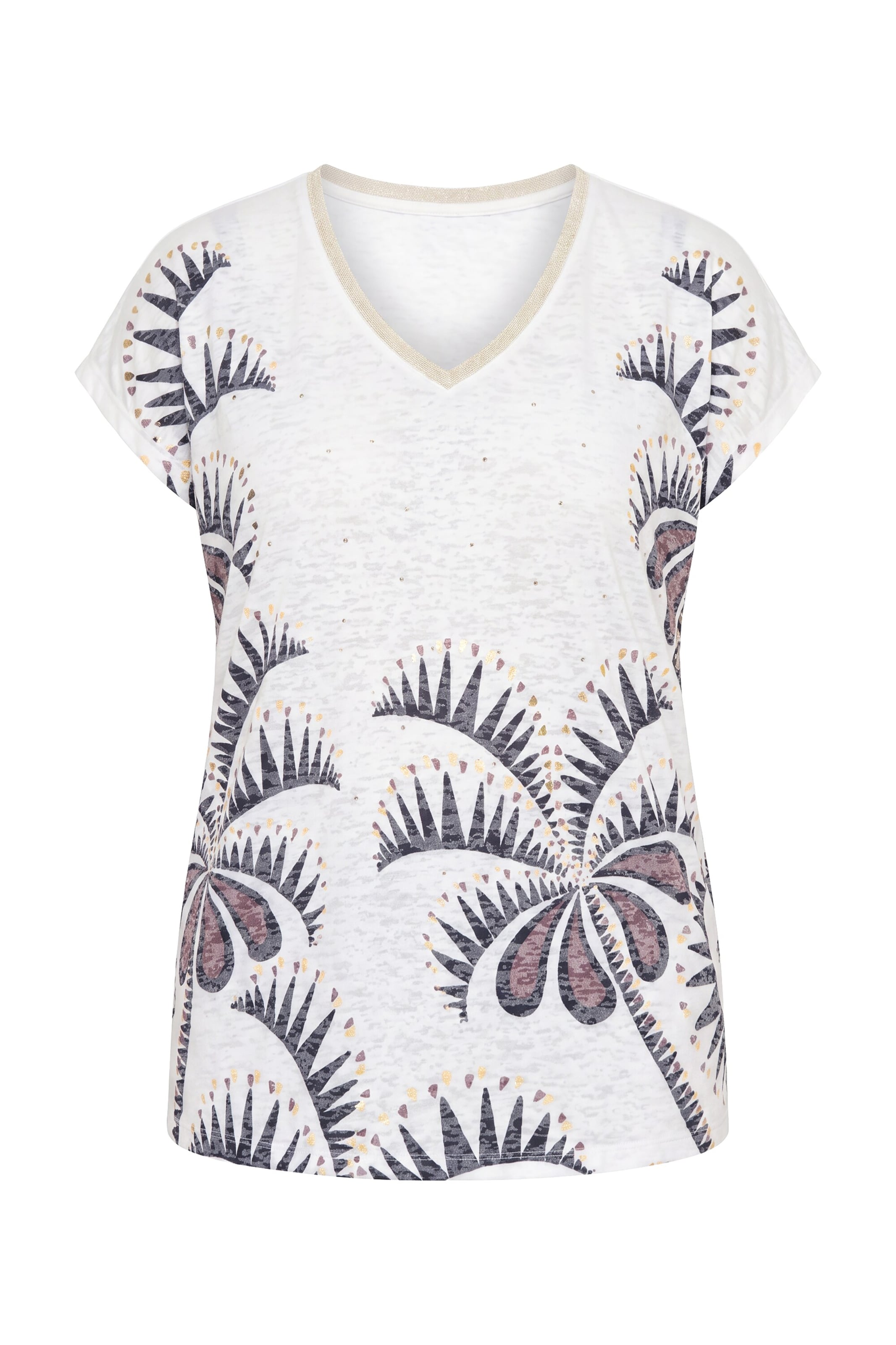 Ulla Popken Shirt in M-L in Mixed colours / Off white, Item view