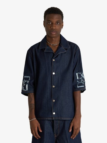 DARK LABEL Regular fit Overhemd in Blauw: voorkant