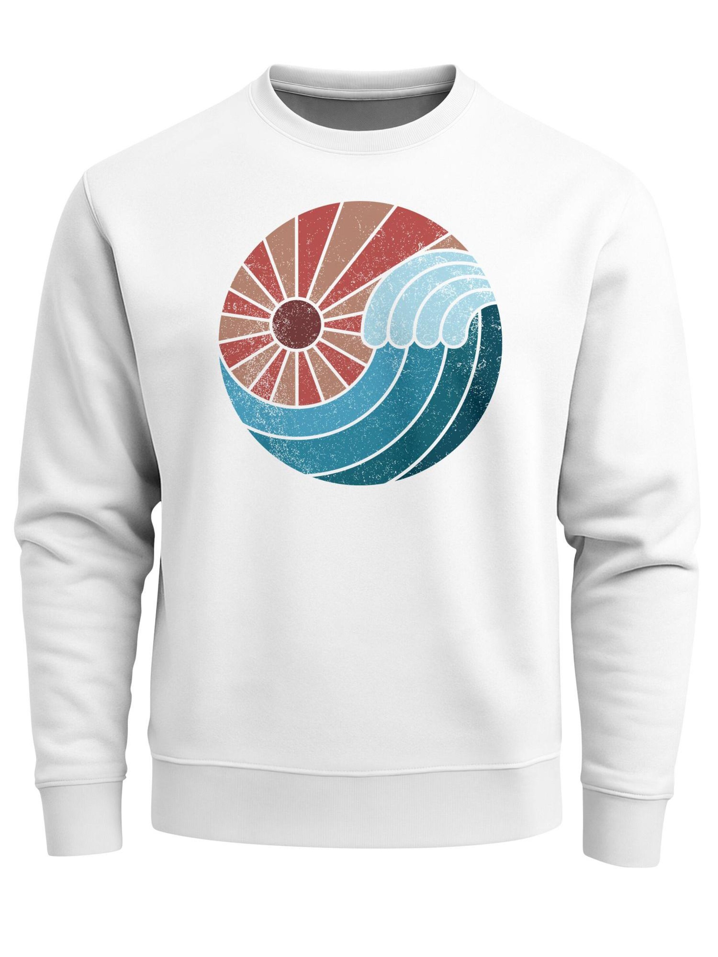 Neverless Sweatshirt 'Vintage Sunrise' in White: front