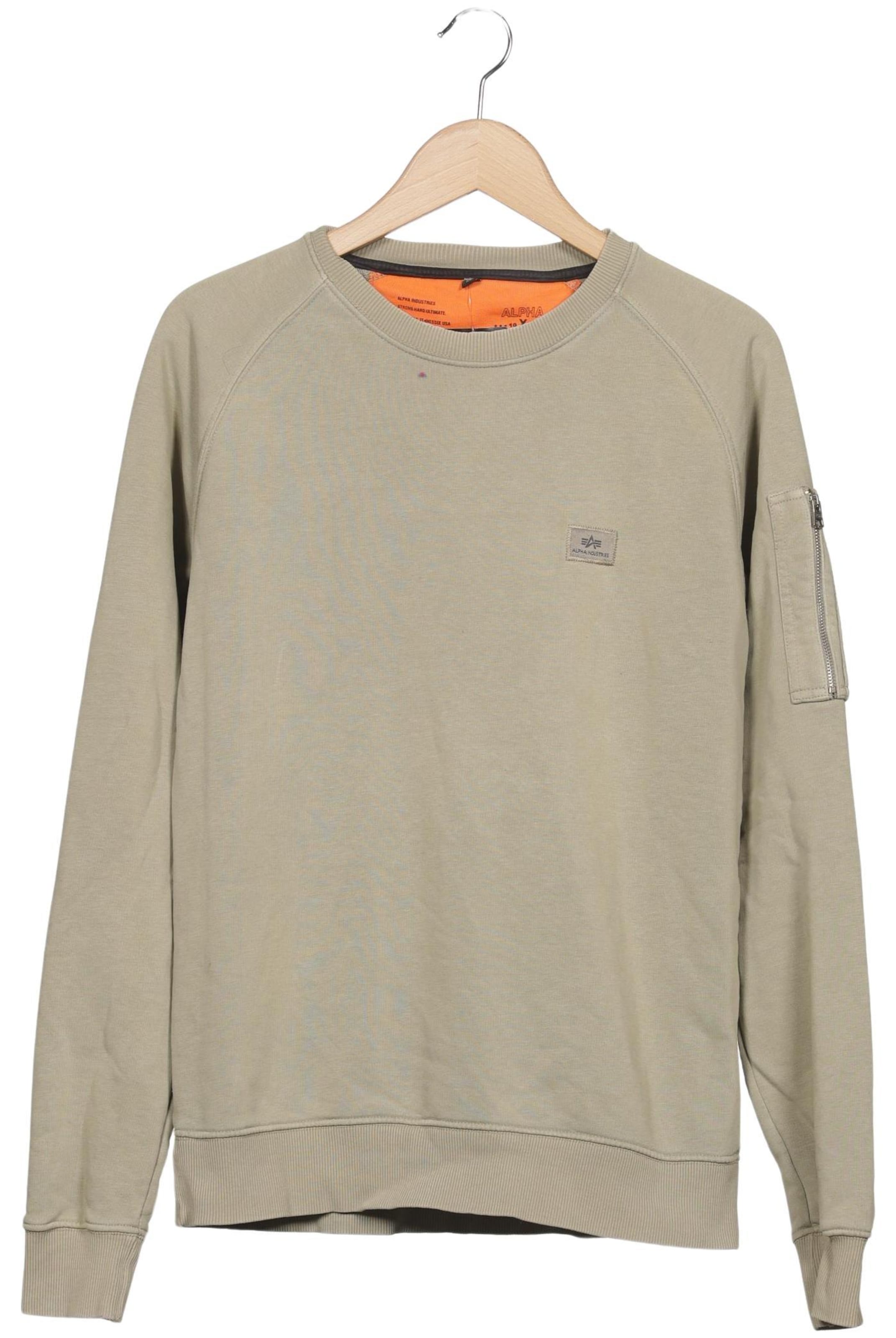 ALPHA INDUSTRIES Sweater M in Beige: Vorderseite