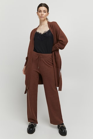 b.young Wide leg Broek in Bruin: voorkant