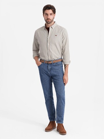 Ombre Regular fit Button Up Shirt 'OM-SHOS-0170' in Beige