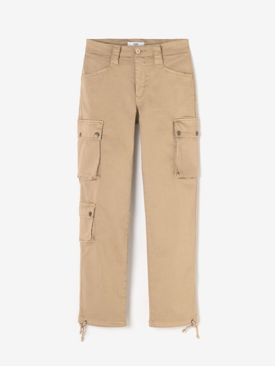 Le Temps Des Cerises Pantalon cargo en beige foncé, Vue avec produit