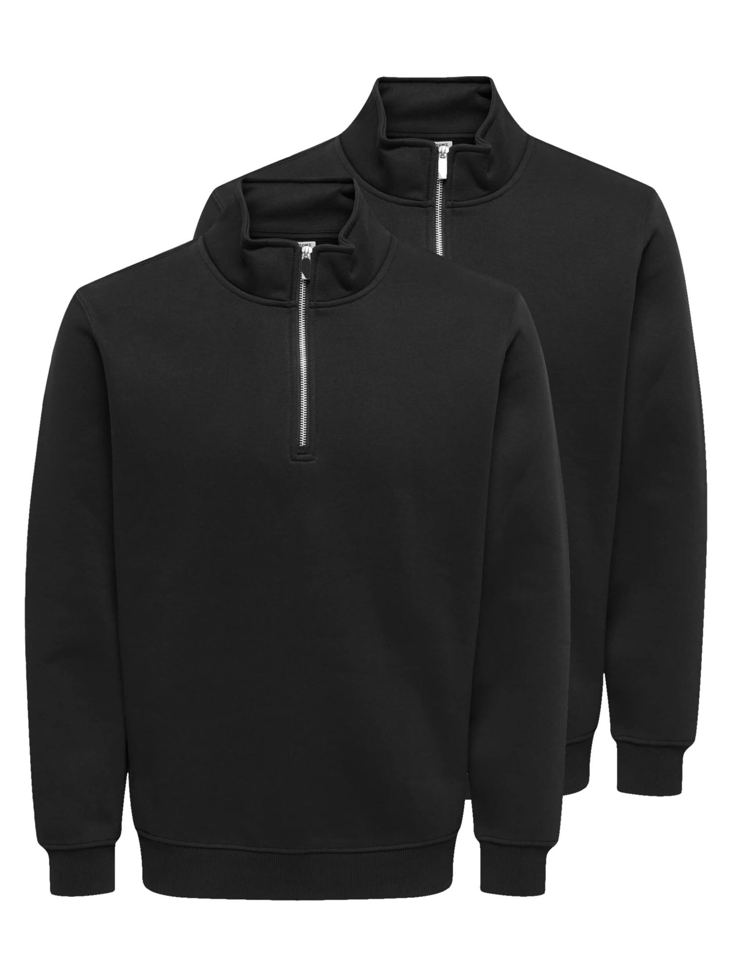 Only & Sons Sweatshirt 'Connor' in Zwart: voorkant