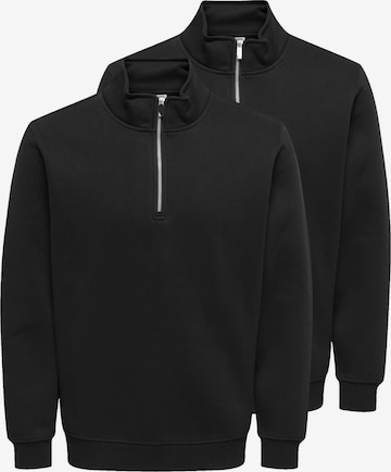 Only & Sons Sweatshirt 'Connor' in Zwart: voorkant