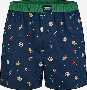 Happy Shorts - Calzoncillo boxer 'Chrisstmas' en azul: frente