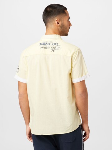 CAMP DAVID Regular fit Button Up Shirt 'Beach Life' in Yellow