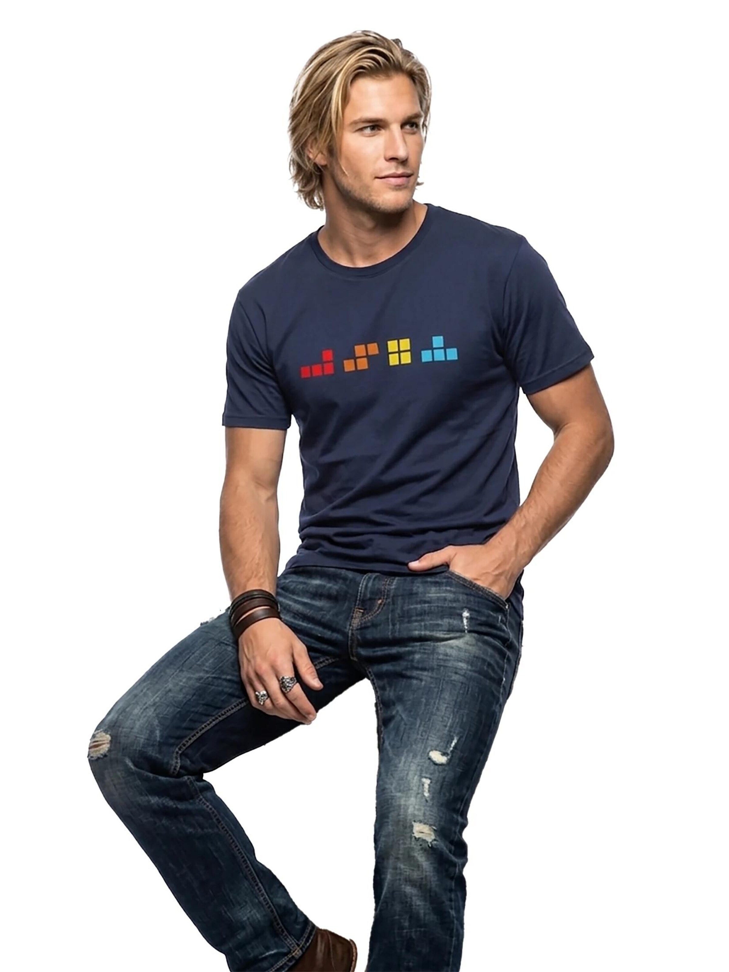 MAKAYA Shirt 'T-Elements' in Blue